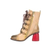 Botines Laura Vita de Mujer Beis Multicolor Violeta Piel Combinada Retro EVCAO 01E