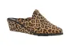 Zapatilla de Casa Mujer Invierno Abierta Cuña Estampado Leopardo Terciopelo Made in Spain 4304