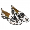 Mocasín Mujer Animal Print Vaca Punta Cuadrada Plano D´Angela DDN29005-VA
