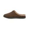 Zapatilla Casa Hombre Invierno Abiertas Marron Gris y Azul Pana Londres Plumaflex 12248