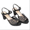 Sandalia Tacón corte Mariposa Piel (Dorado/Negro) - Prestigio C-513