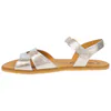Sandalia Barefoot Mujer Piel Plata y Platino Plana Vivant Gala