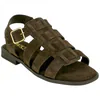 Sandalias cangrejeras de mujer de piel serraje con plantilla gel - Wikers T 162515