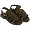 Sandalias cangrejeras de mujer de piel serraje con plantilla gel - Wikers T 162515