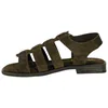 Sandalias cangrejeras de mujer de piel serraje con plantilla gel - Wikers T 162515