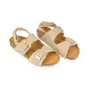 Sandalia Corcho de Mujer Beis Marron Chocolate Negro Taupe Doble Hebilla con Tira Autenti 10888