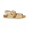 Sandalia Corcho de Mujer Beis Marron Chocolate Negro Taupe Doble Hebilla con Tira Autenti 10888