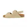 Sandalia Corcho de Mujer Beis Marron Chocolate Negro Taupe Doble Hebilla con Tira Autenti 10888