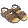 Sandalias Hombre en Piel Marron y Cierre Velcro - Panama 524