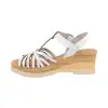Sandalias Mujer Estilo Cangrejera Blanco Piel Plantilla Gel Confort KMN F-1088