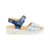 Sandalias Cómoda de Cuña Azul Marino y Beis Cierre Contacto Plantilla Extraible 36140