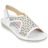 Sandalia Cuña Baja Piel Troquelada Velcro Doctor Cutillas 35334