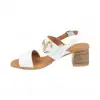 Sandalias de Vestir de Piel para Mujer con Tacón Ancho y Estribo Decorativo plantilla gel - KMN F-7001