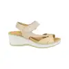 Sandalias de Piel con Cuña Media y Plantilla Extraíble para Mujer - Descanflex 18553