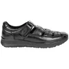 Sandalia Piel Velcro Negro Semicerrada Plana St. Gallent SANDINOF