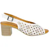 Sandalia Piel Blanca Tacón Medio Corte Mariposa 48 Horas 615107