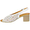 Sandalia Piel Blanca Tacón Medio Corte Mariposa 48 Horas 615107