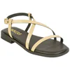 Sandalia Piel Tiras Finas Plantilla Gel Plana Wikers T 162835