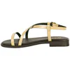 Sandalia Piel Tiras Finas Plantilla Gel Plana Wikers T 162835