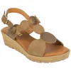 Sandalias de Piel para Mujer con Cuña y Plantilla de Gel - Wikers T-90863