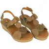 Sandalias de Piel para Mujer con Cuña y Plantilla de Gel - Wikers T-90863