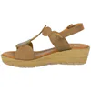 Sandalias de Piel para Mujer con Cuña y Plantilla de Gel - Wikers T-90863