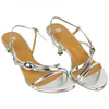 Sandalia de Tacón Plateada de Tiras para Mujer - Buonarotti CJ-5737