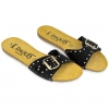 Sandalias de Pala Bio para Mujer de Piel Negra con Tachuelas - K.Daques WILL 363