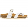 Sandalias Bio Planas de Piel Blanca con Diseño de Dedo para Mujer - Autenti 3572