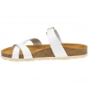 Sandalias Bio Planas de Piel Blanca con Diseño de Dedo para Mujer - Autenti 3572