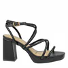 Sandalias de Fiesta Negras con Tacón de Bloque y Tiras Finas - Buonarotti A-3257