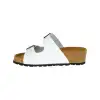 Sandalias Bio de Piel para Mujer con Doble Hebilla y Cuña de Corcho - Suver 130015