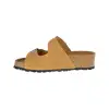 Sandalias Bio de Piel para Mujer con Doble Hebilla y Cuña de Corcho - Suver 130015