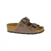 Sandalias Bio de Piel para Mujer con Doble Hebilla y Cuña de Corcho - Suver 130015