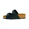 Sandalias Bio de Piel para Mujer con Doble Hebilla y Cuña de Corcho - Suver 130015