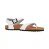 Sandalias Bio de Mujer Blancas Marrones y Negras Entrededo Pulsera de Piel Suver 520014