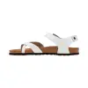 Sandalias Bio de Mujer Blancas Marrones y Negras Entrededo Pulsera de Piel Suver 520014