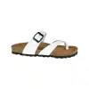Sandalias Blanco Marron Negro Plomo Verde Hebilla Dedo Piso Fino Suver 520012