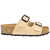 Sandalias Bio de Piel para Mujer con Doble Hebilla y Cuña de Corcho - Suver 130015