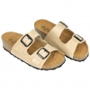 Sandalias Bio de Piel para Mujer con Doble Hebilla y Cuña de Corcho - Suver 130015