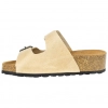 Sandalias Bio de Piel para Mujer con Doble Hebilla y Cuña de Corcho - Suver 130015
