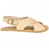 Sandalias Barefoot Mujer Piel Camel con Tiras Cruzadas y Hebilla Lateral - Vivant v-9105