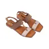 Sandalias Planas Mujer Piel Punta Cuadrada Wikers D29454