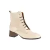 Botines Elegantes Mujer Beis Granate Negro Charol Piel Cordón Cremallera Wikers E-127