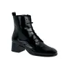 Botines Elegantes Mujer Beis Granate Negro Charol Piel Cordón Cremallera Wikers E-127