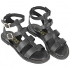 Sandalias Romanas de Piel para Mujer con Doble Hebilla y Suela Plana plantilla gel - Wikers T-77804