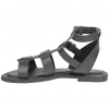 Sandalias Romanas de Piel para Mujer con Doble Hebilla y Suela Plana plantilla gel - Wikers T-77804