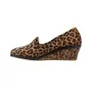 Zapatillas de andar por casa mujer Invierno Cerradas Cuña Terciopelo Estampado Leopardo Made In Spain 4404