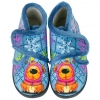 Zapatilla Bota Niños Plana Azul Perro Gorro Plumaflex 12003