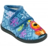 Zapatilla Bota Niños Plana Azul Perro Gorro Plumaflex 12003